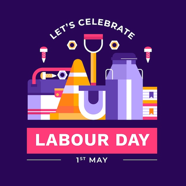 Free Vector flat labour day illustration