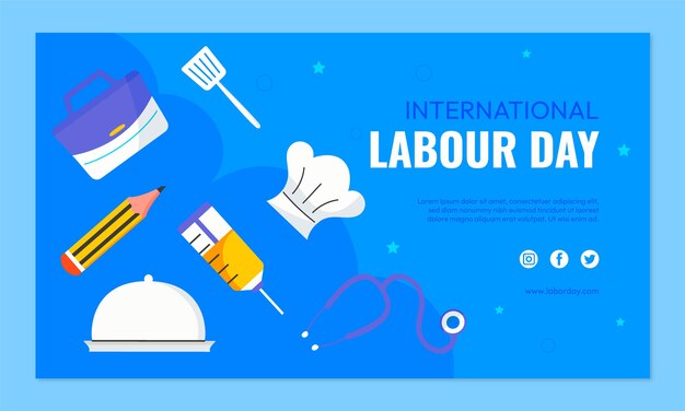 Flat labour day twitch background