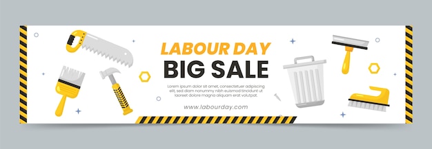 Flat labour day twitter header