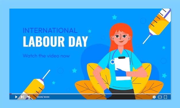 Flat labour day youtube thumbnail