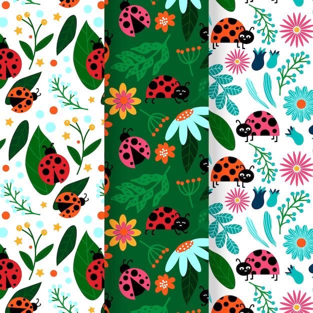 Flat ladybug pattern design