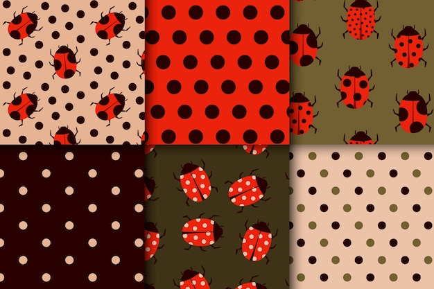 Flat ladybug pattern design