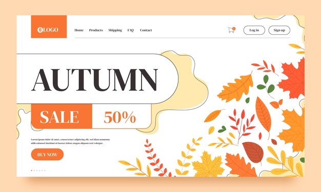 Flat landing page template for autumn celebration