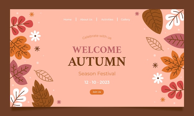 Flat landing page template for autumn celebration