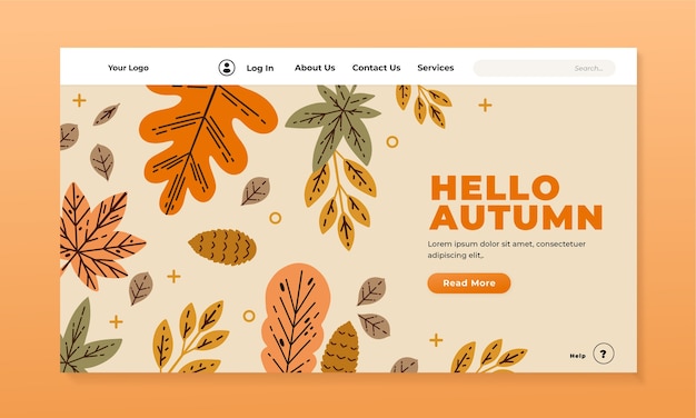 Free vector flat landing page template for autumn celebration