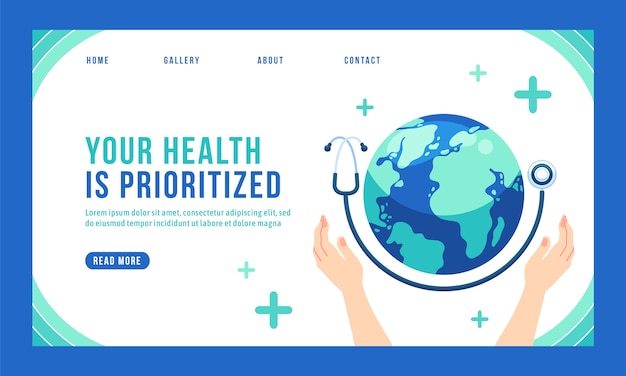 Free Vector flat landing page template for world health day celebration