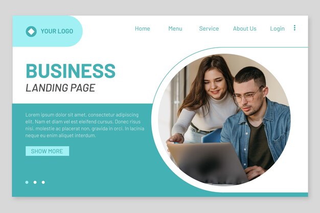 Flat landing page template