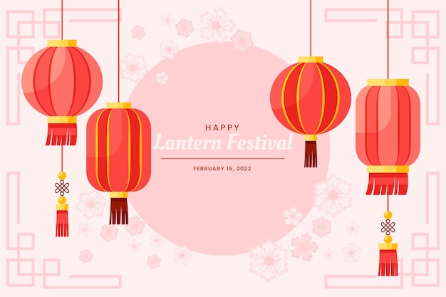 Flat lantern festival background