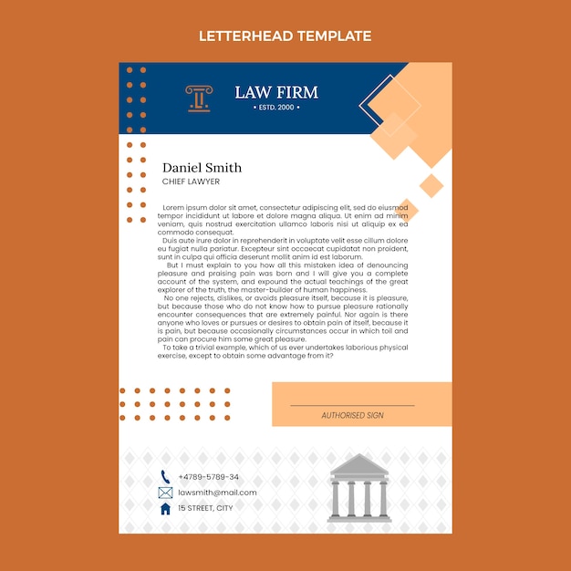 Flat law firm letterhead template