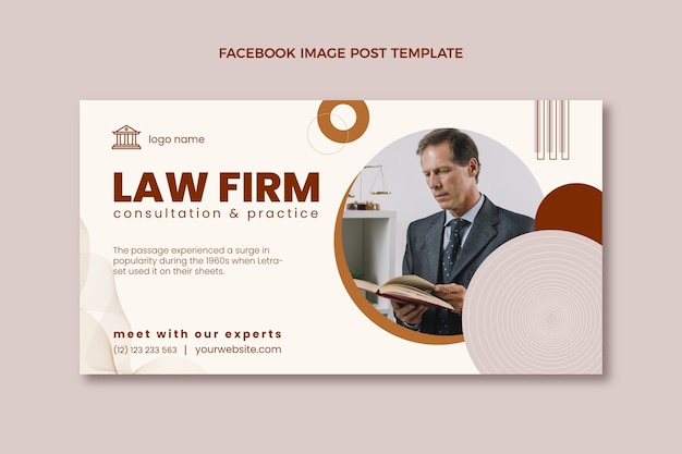 Free Vector flat law firm social media post template