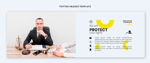 Flat law firm twitter header