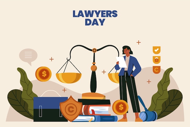 Free Vector flat lawyers day background