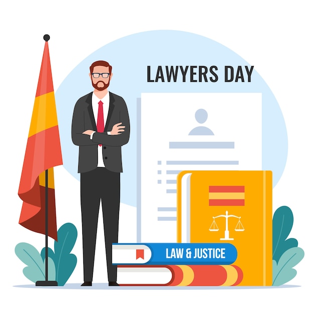 Free Vector flat lawyers day illustration in spanish