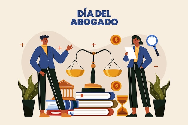 Free Vector flat lawyers day illustration in spanish