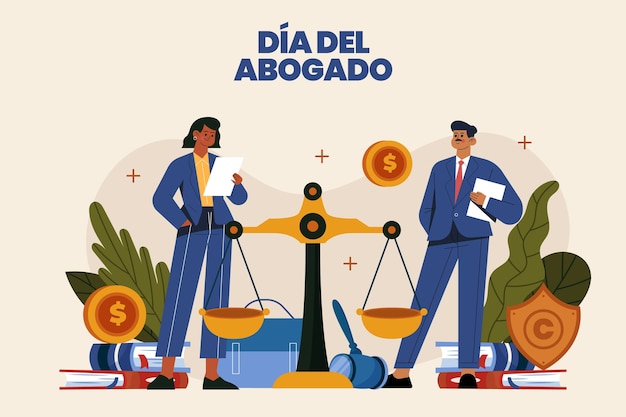 Free Vector flat lawyers day illustration in spanish