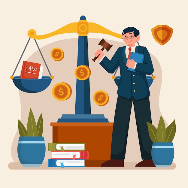 Free Vector flat lawyers day illustration