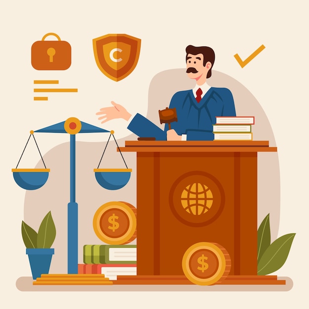 Free Vector flat lawyers day illustration