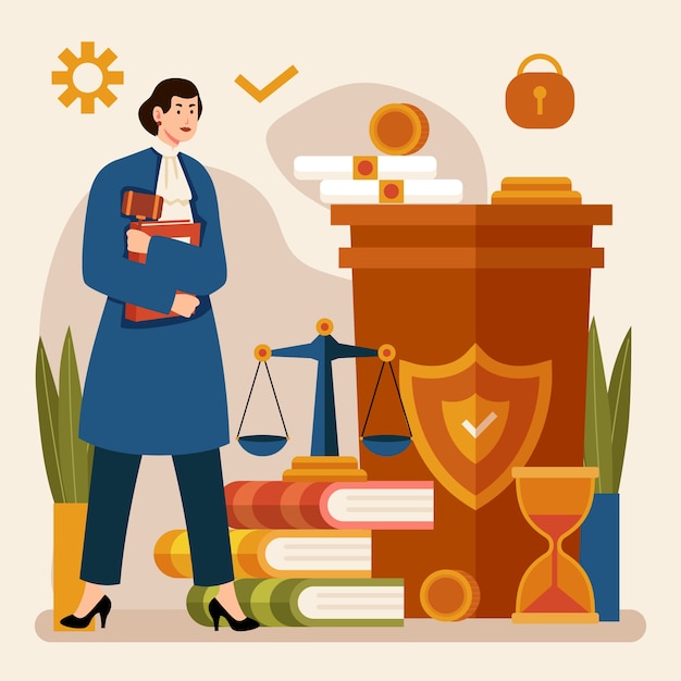 Free Vector flat lawyers day illustration