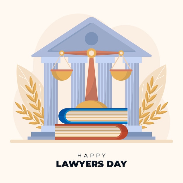 Flat lawyers day illustration