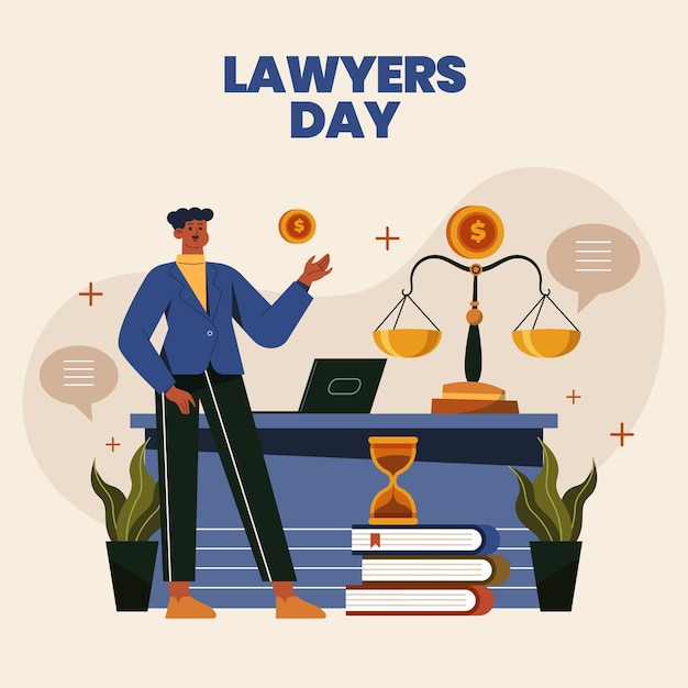 Free Vector flat lawyers day illustration