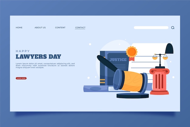 Free Vector flat lawyers day landing page template