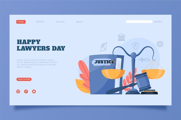 Free Vector flat lawyers day landing page template