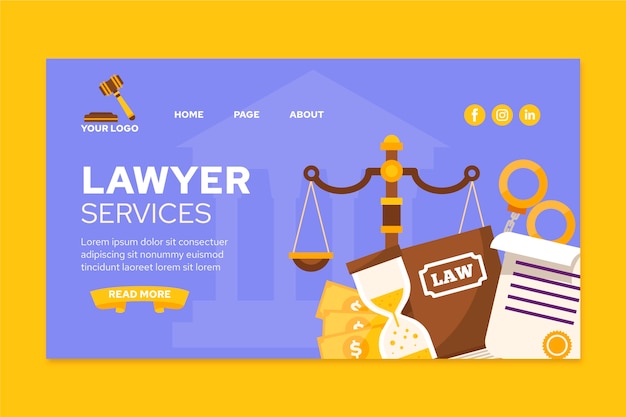 Free Vector flat lawyers day landing page template