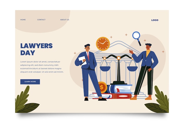 Free Vector flat lawyers day landing page template