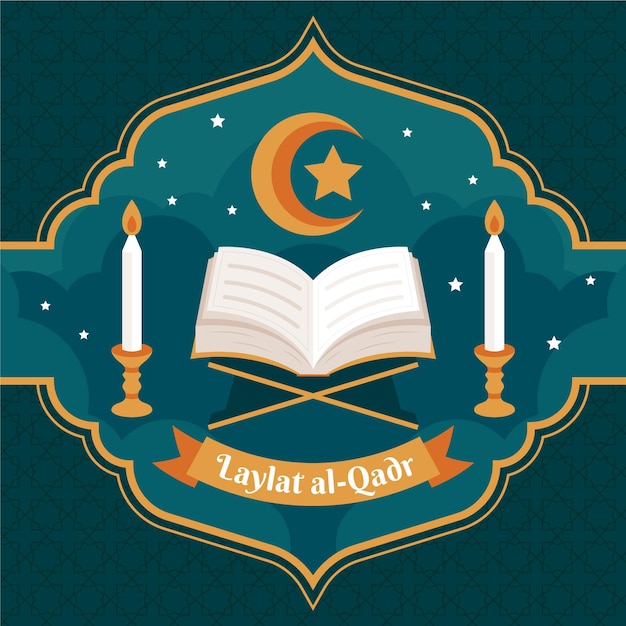 Free vector flat laylat al-qadr illustration