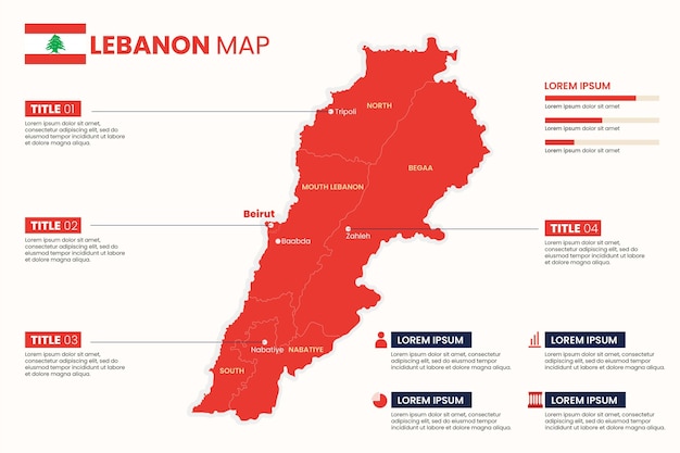 Free Vector flat lebanon map illustrated