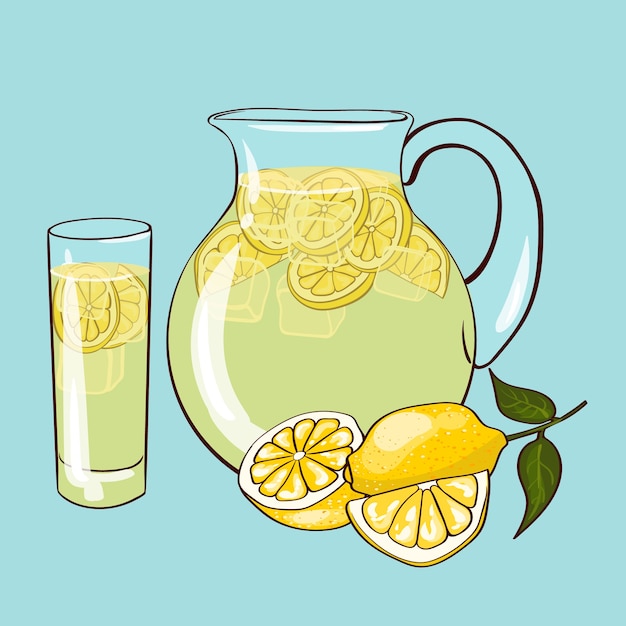 Free Vector flat lemonade composition