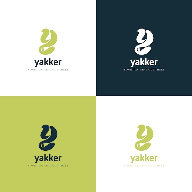 Free Vector flat letter y logo template set