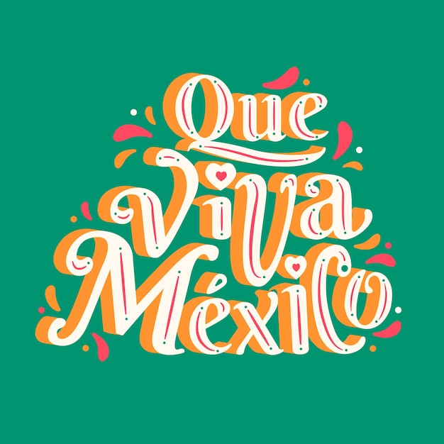 Free vector flat lettering for mexico independence celebration