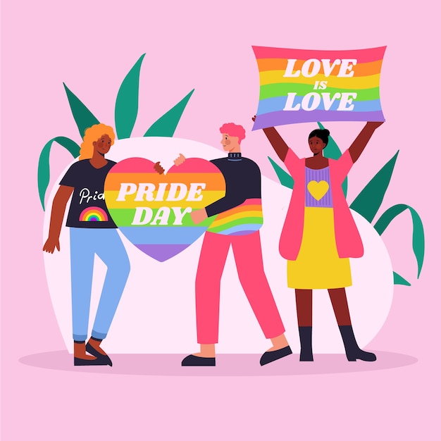 Flat lgbt pride day lgbt illustration