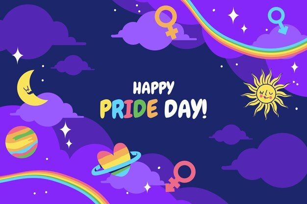 Flat lgbt pride month background