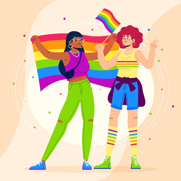 Flat lgbt pride month illustration