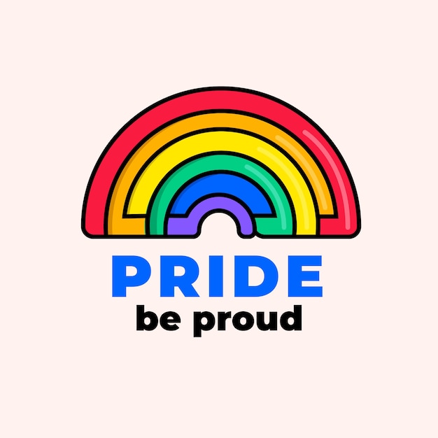 Flat lgbt pride month logo template