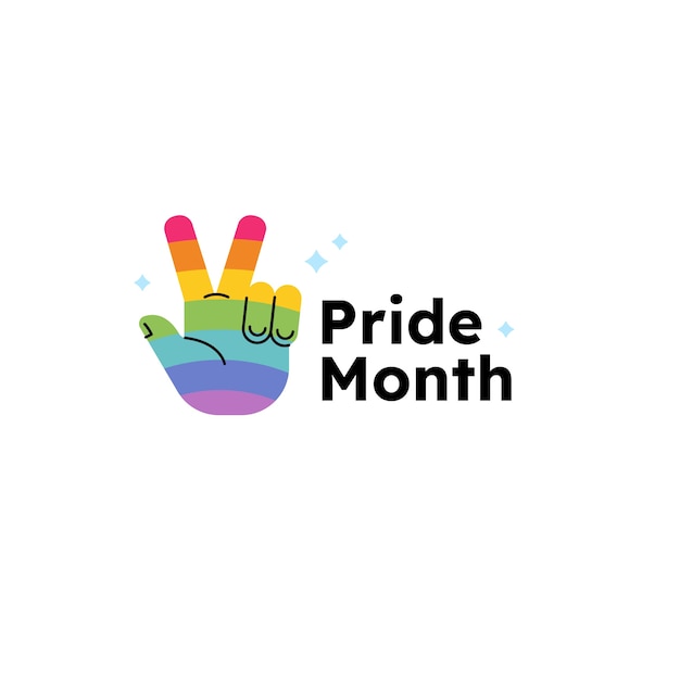 Free Vector flat lgbt pride month logo template