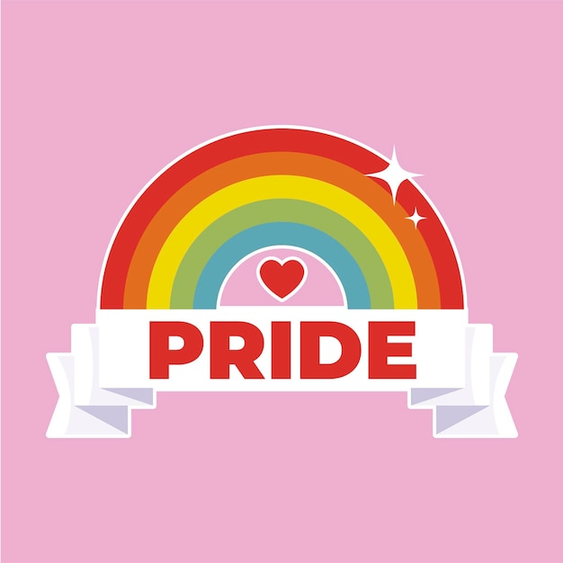 Flat lgbt pride month logo template