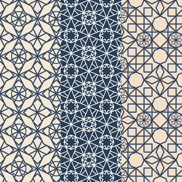 Flat linear arabic pattern collection