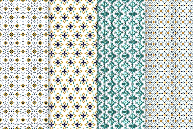 Flat linear arabic pattern collection