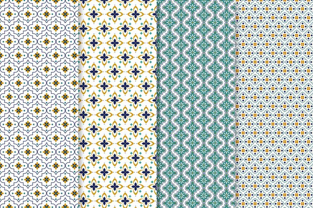 Flat linear arabic pattern collection