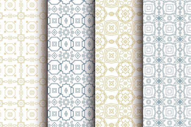 Free Vector flat linear arabic pattern collection