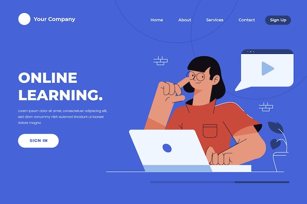 Flat linear online learning landing page