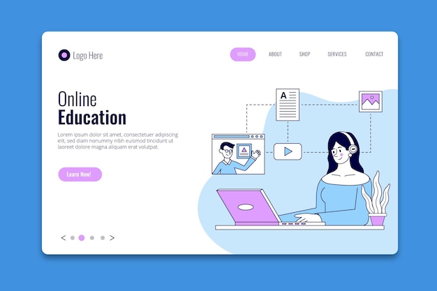 Flat linear online learning landing page