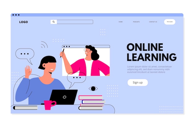 Flat linear online learning landing page