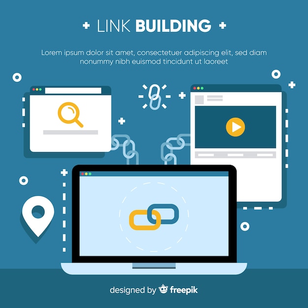 Flat link building background