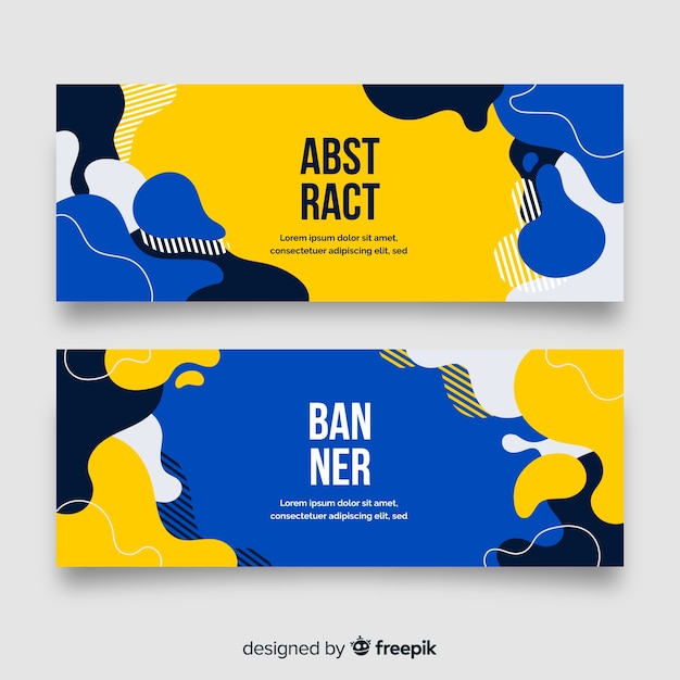 Free Vector flat liquid shape banner set