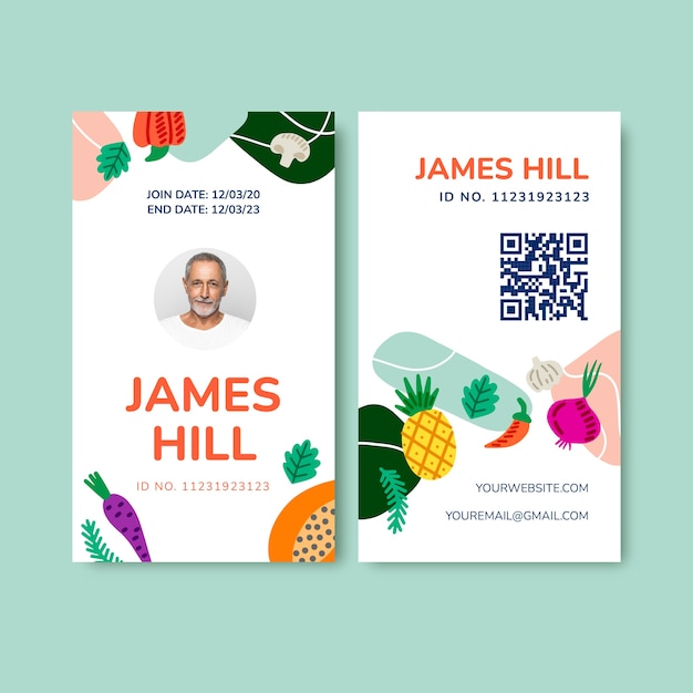 Flat local market business id card template