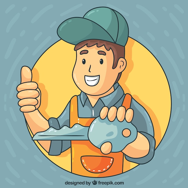 Free Vector flat locksmith character